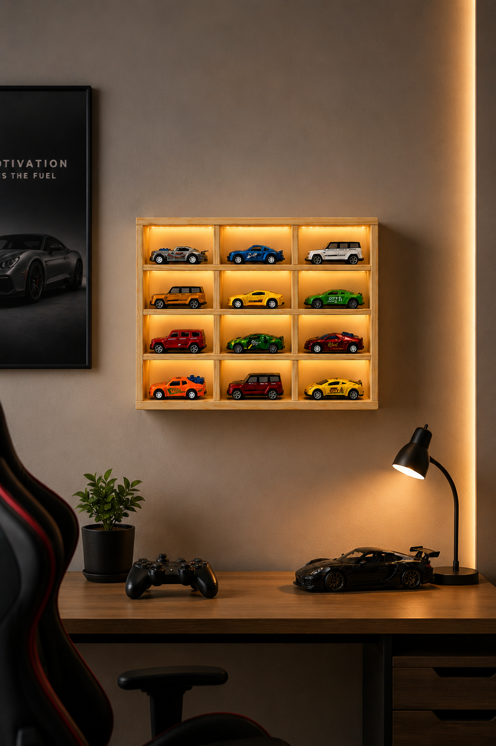 Wooden Car Display Organizer