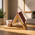 Wooden Book Stand & Organizer