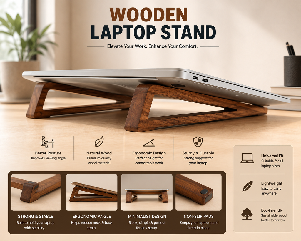 Wooden Laptop Stand